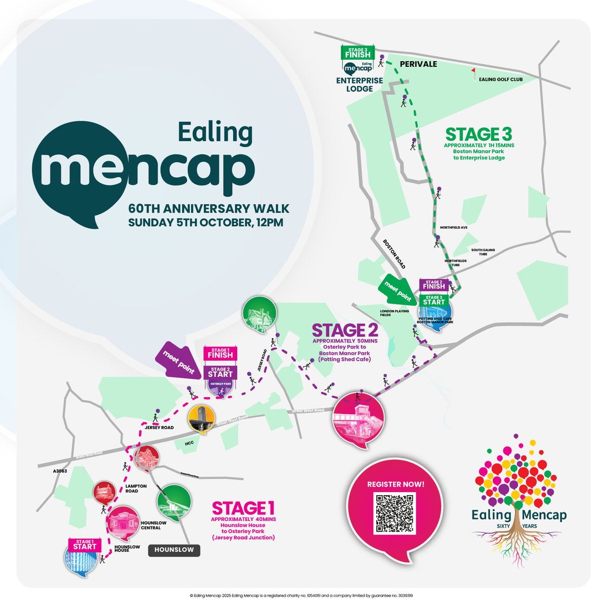 🌟 Join the Ealing Mencap Charity Walk this Sunday! 🌈👟 Meet: 📍 Hounslow House (12pm) | 📍 Osterley Park (1pm) | 📍 Boston Manor Park (2:15pm) 🏁 Sign up: docs.google.com/forms/d/e/1FAI… | Donate: justgiving.com/campaign/60ann… 🙏
