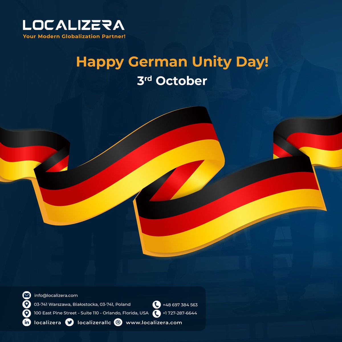 localizerallc's tweet image. 🇩🇪 Unity builds nations. Language builds bridges.
Celebrate #GermanUnityDay with #Localizera — and let our #German translation services take your message further. 🌍 #Germany

shorturl.at/CPxuw