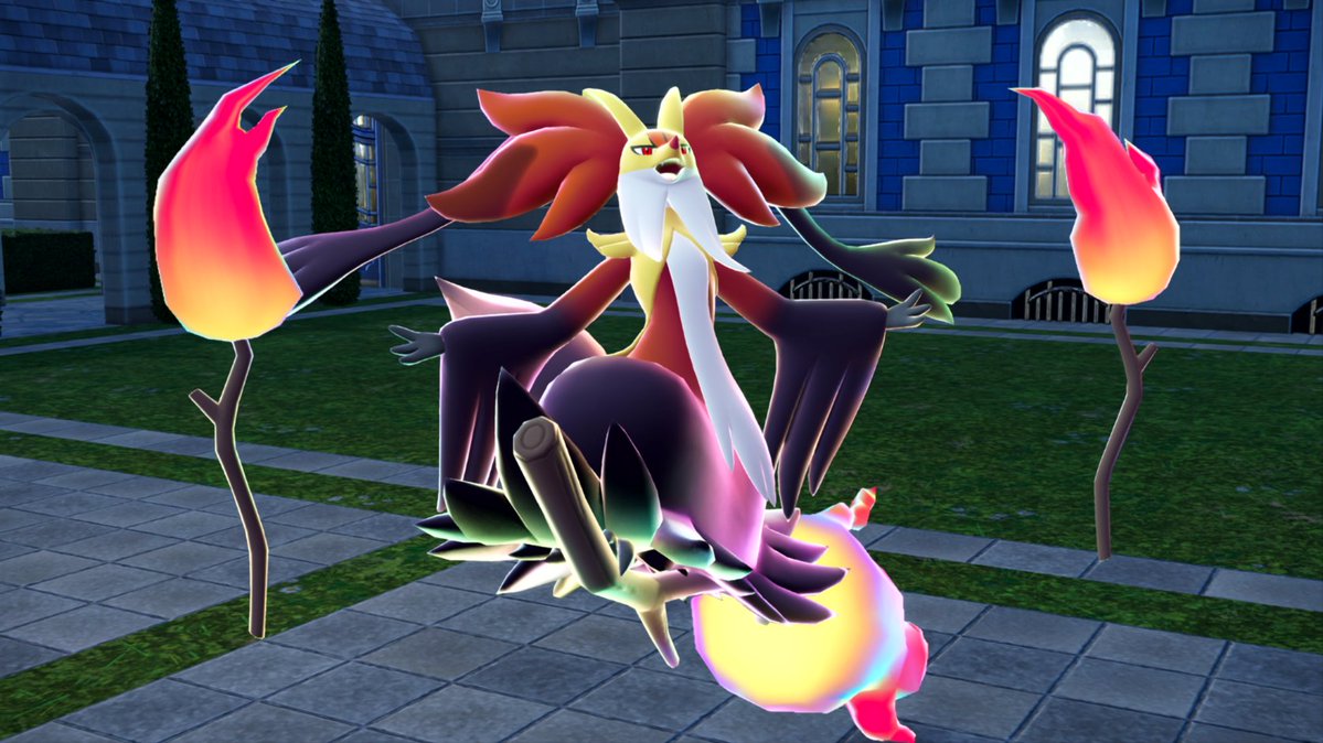 Introducing Mega Delphox, a newly discovered Mega-Evolved Pokémon! 

Along with moves that use the two lit branches floating alongside it, it can also attack using flames that it spits from its mouth 🔥🔥🔥

#PokemonLegendsZA