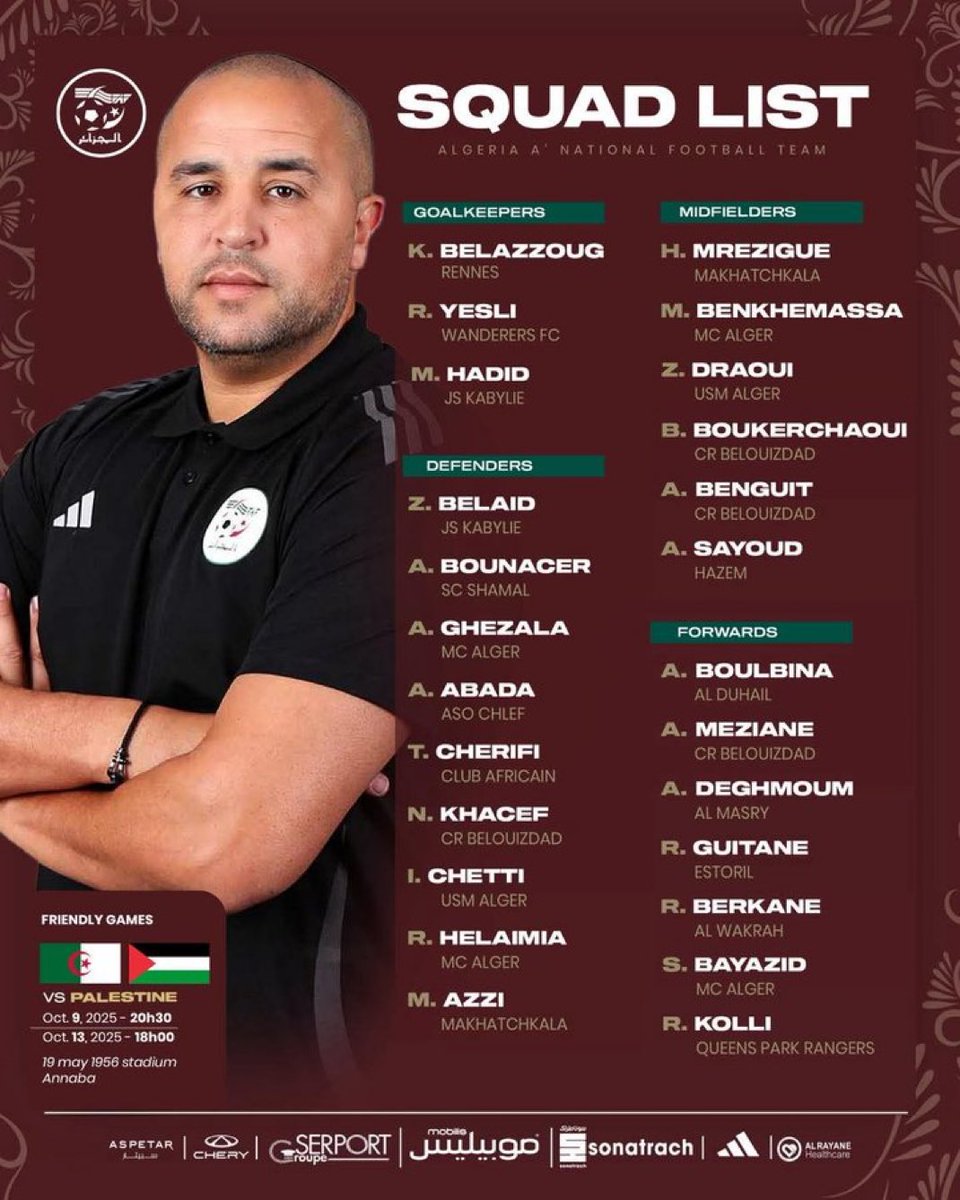 Une belle liste ,il faudra compter sur nous.

L’absence de Alilet !