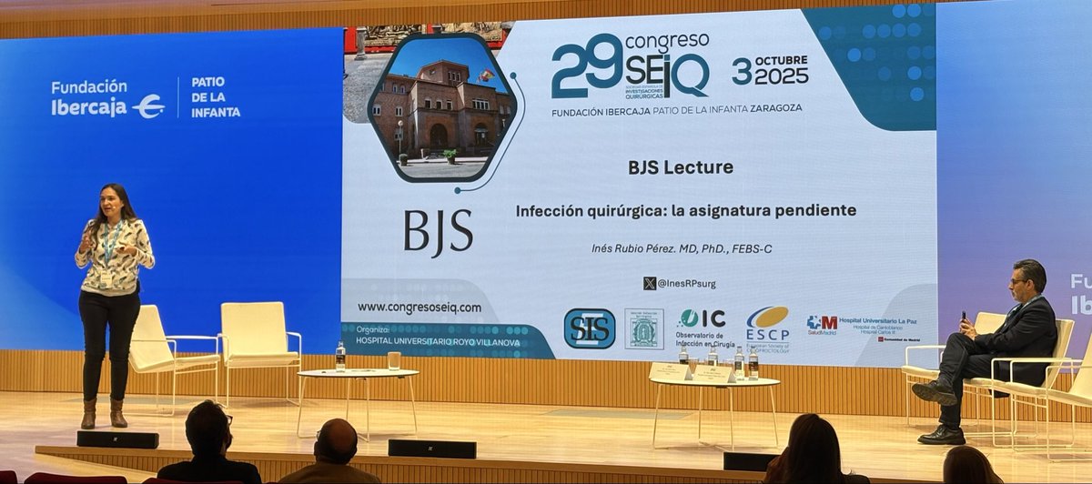 Brillante BJS Lecture por parte de la Dra Inés Rubio en el congreso de la SEIQ <a href="/SEIQuirurgica/">SEIQ</a> en Zaragoza, con el tema: Infección Quirúrgica, la asignatura pendiente.
