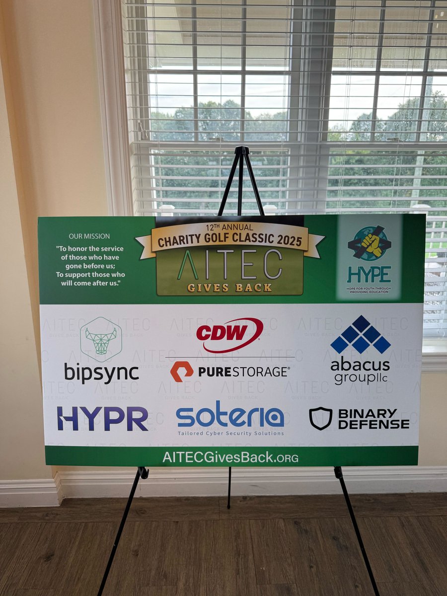 Binary_Defense's tweet image. AITEC’s 12th Annual Golf Event was about more than golf, it was about giving back.
Great to connect with peers, support a meaningful cause, and be part of a standout event. Thanks to AITEC for leading the way.