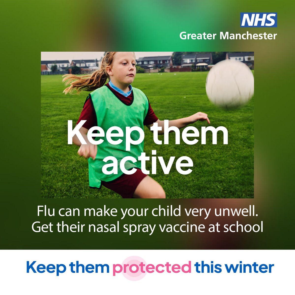 🛡️ Keep them active. Keep them protected.

Flu can make your child very unwell.

💉 Make sure they get their nasal spray vaccine at school this winter.