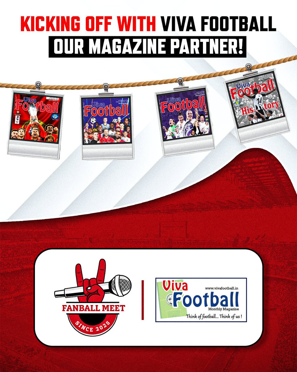 FanBallMeet's tweet image. From ISL to LaLiga, they’ve told the game’s greatest stories. 
Welcome Viva Football, India’s first dedicated football magazine, as FanBall Meet’s Official Magazine Partner.