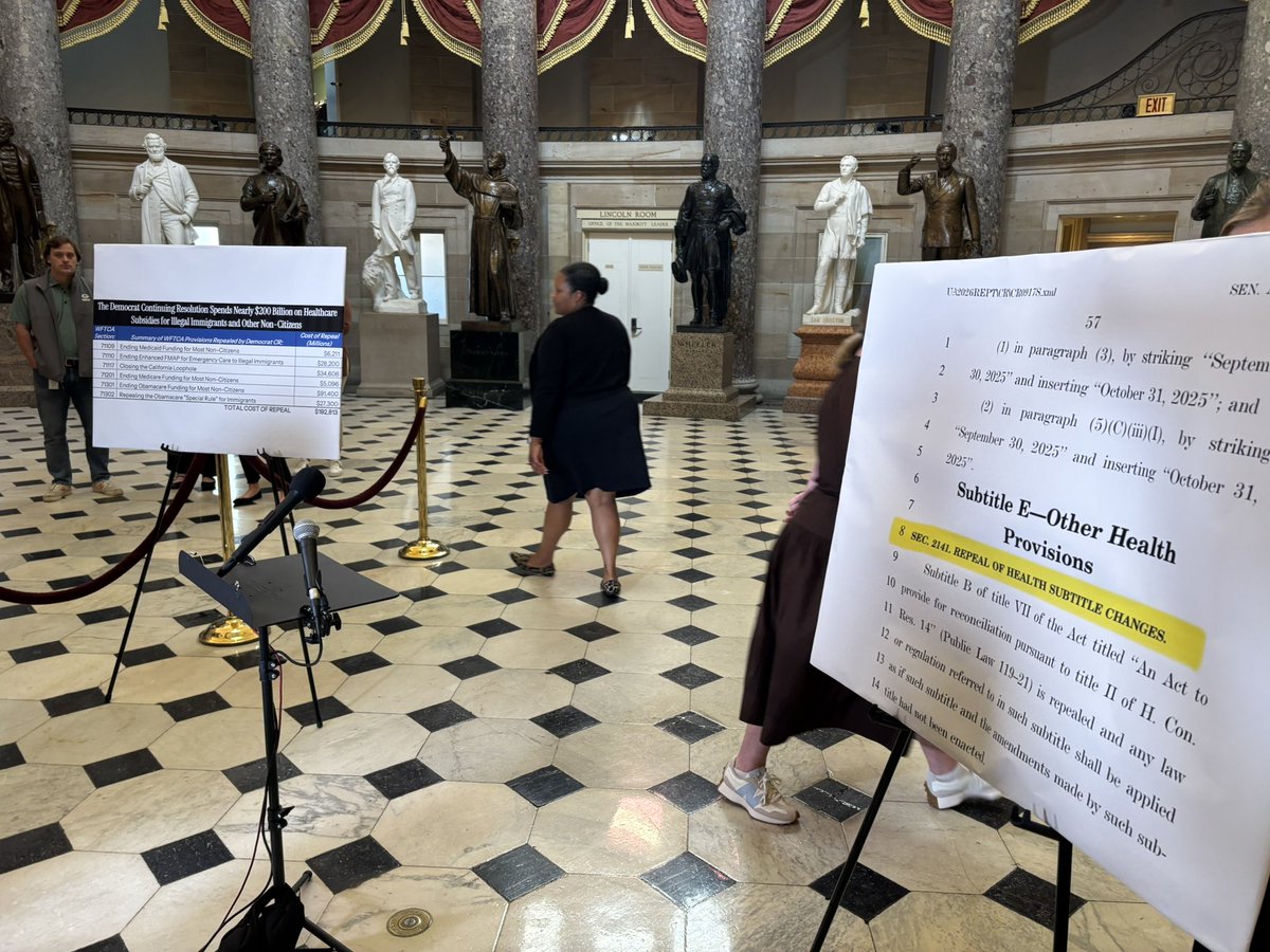 Amber Jo Cooper (@amberjocooper) on Twitter photo SOON: Republican leaders to hold a press conference on Day 3 of the Government shutdown.
Another vote on the continuing resolution is expected this afternoon.
Stay tuned for updates! <a href="/realDailyWire/">Daily Wire</a> SOON: Republican leaders to hold a press conference on Day 3 of the Government shutdown.
Another vote on the continuing resolution is expected this afternoon.
Stay tuned for updates! <a href="/realDailyWire/">Daily Wire</a>
