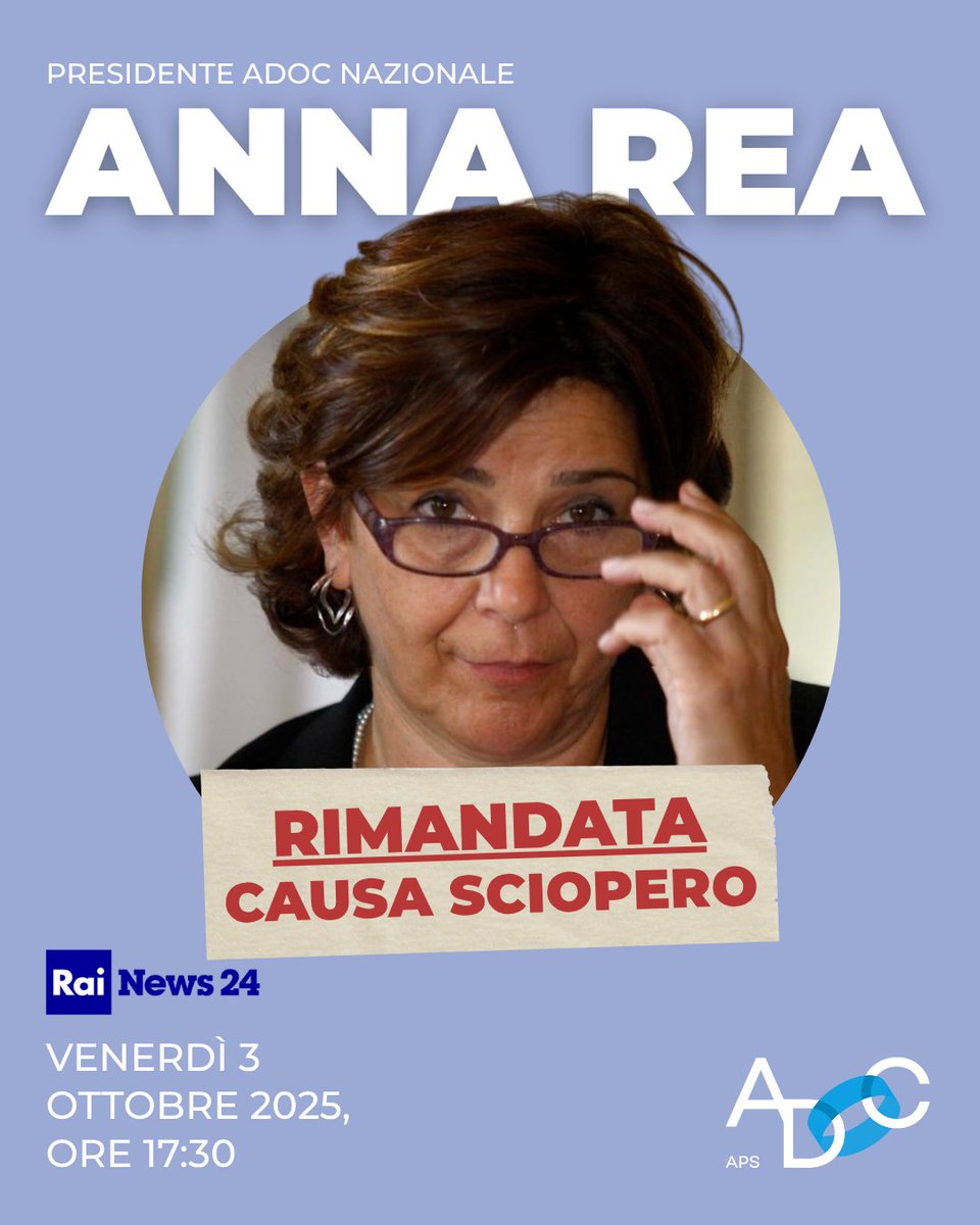 𝗔 𝗰𝗮𝘂𝘀𝗮 𝗱𝗲𝗹𝗹𝗼 𝘀𝗰𝗶𝗼𝗽𝗲𝗿𝗼, 𝗹𝗮  𝘁𝗿𝗮𝘀𝗺𝗶𝘀𝘀𝗶𝗼𝗻𝗲 𝗱𝗶 𝗼𝗴𝗴𝗶 𝗽𝗼𝗺𝗲𝗿𝗶𝗴𝗴𝗶𝗼 𝗲̀ 𝗿𝗶𝗻𝘃𝗶𝗮𝘁𝗮 𝗮 𝘃𝗲𝗻𝗲𝗿𝗱𝗶̀ 𝟭𝟬 𝗼𝘁𝘁𝗼𝗯𝗿𝗲 𝟮𝟬𝟮𝟱