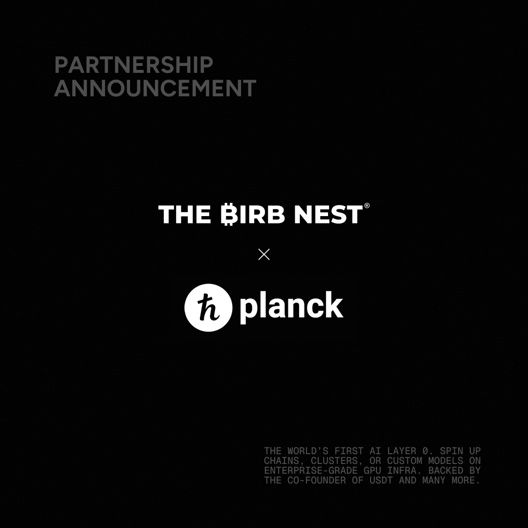 We are partnering with <a href="/plancknetwork/">Planck</a>, the first AI Layer 0.

Backed by the co-founder of $USDT and more, they deliver GPU rich infra, AI models, and sovereign AI chains at 90% lower cost than AWS.

Building the compute stack of tomorrow, today.