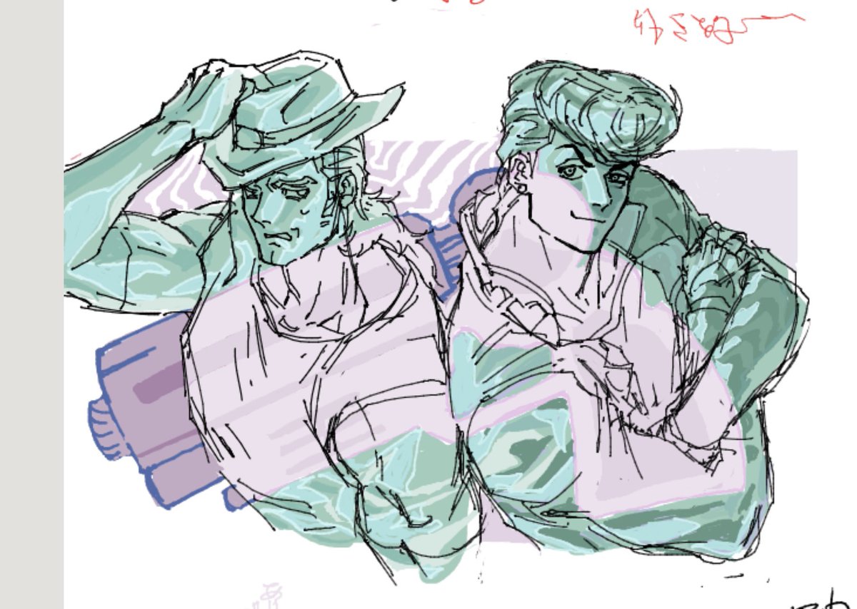 6AqiuSo96R2850's tweet image. 諸事情あってJOJO絵茶上げ直します！　すみません💦