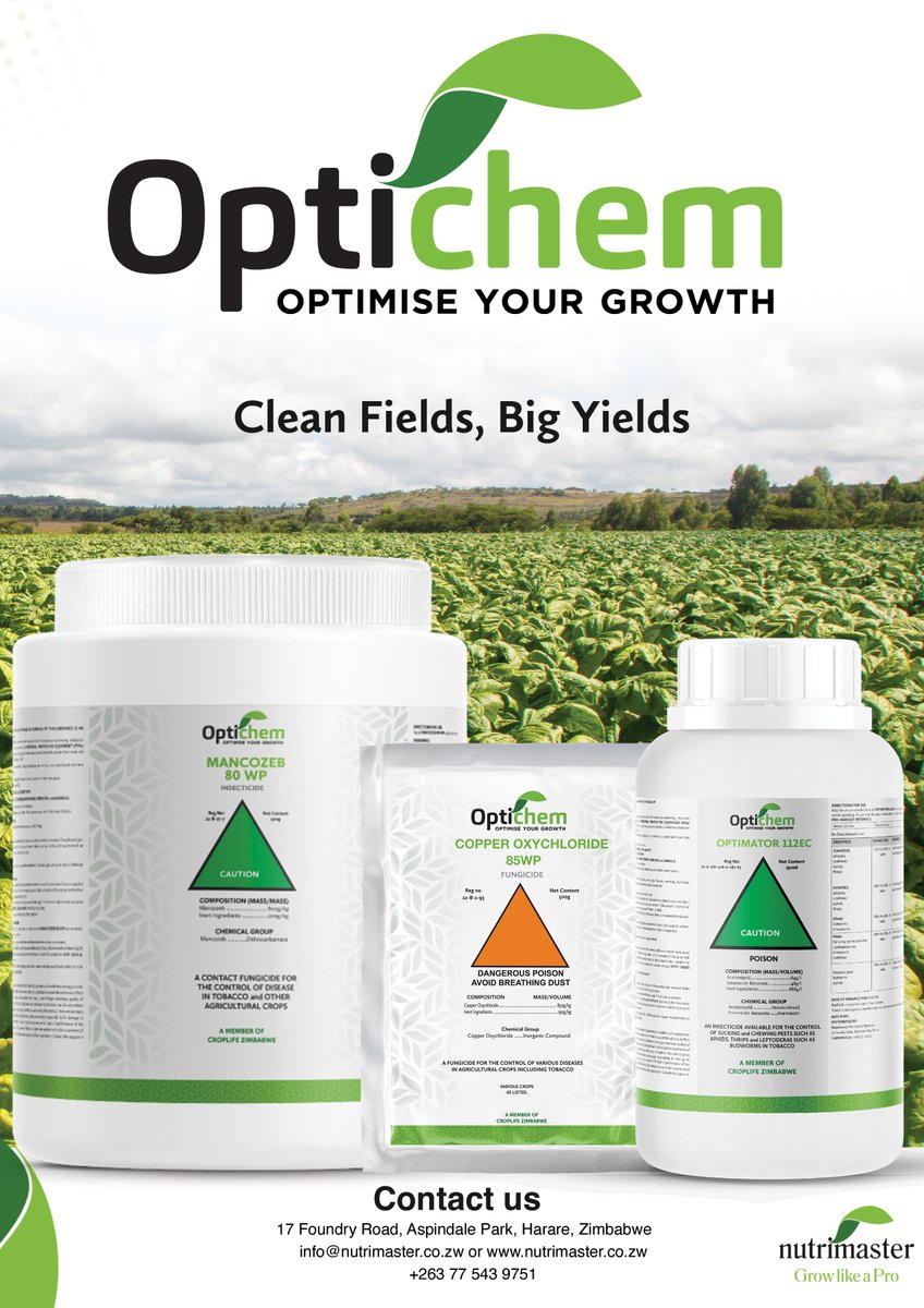NutrimasterZim's tweet photo. Clean Fields. Big Yields. Optichem Delivers!

Healthy crops start with Optichem, the trusted choice for powerful crop protection.

Visit your nearest Profeeds or Profarmer outlet and get your Optichem products today! 

📞 Call us on +263 861 212 5422 for more information. https://t.co/5U9l3GNn2p