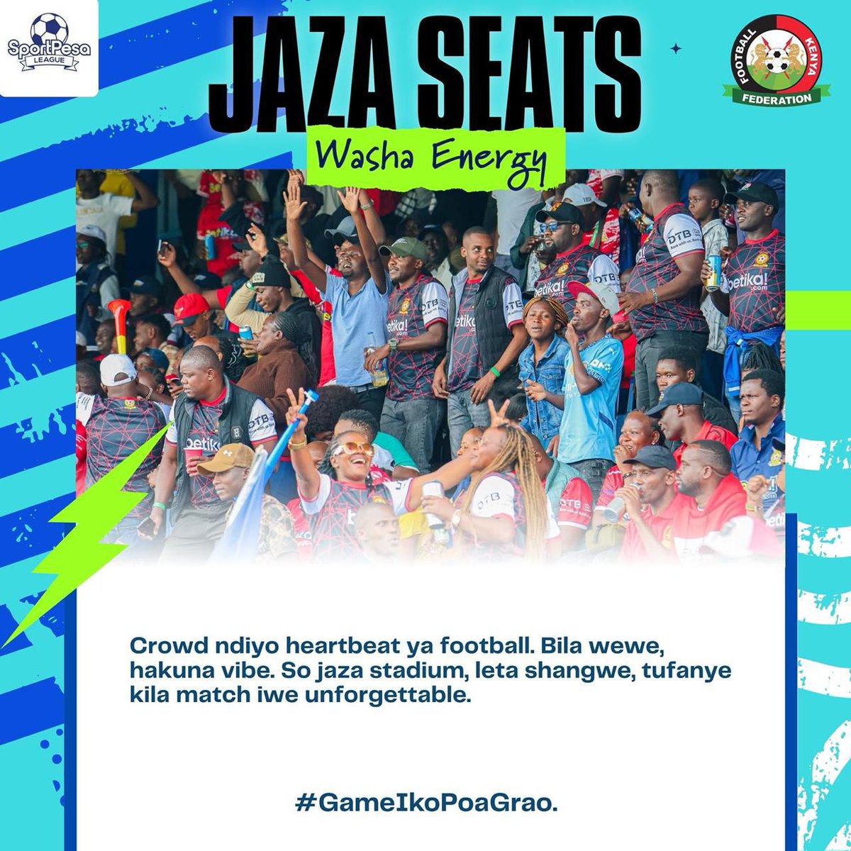 Modoi4088's tweet photo. #GameIkoPoaGrao 
This weekend, football belongs to fans. From Mombasa to Bomet, Nairobi to Kakamega - the SportPesa League comes alive with passion, pride, and purpose. Sofapaka host Kakamega Homeboyz in a Friday opener before Posta Rangers face AFC Leopards.
@SportPesa https://t.co/FDWg9OvkvR