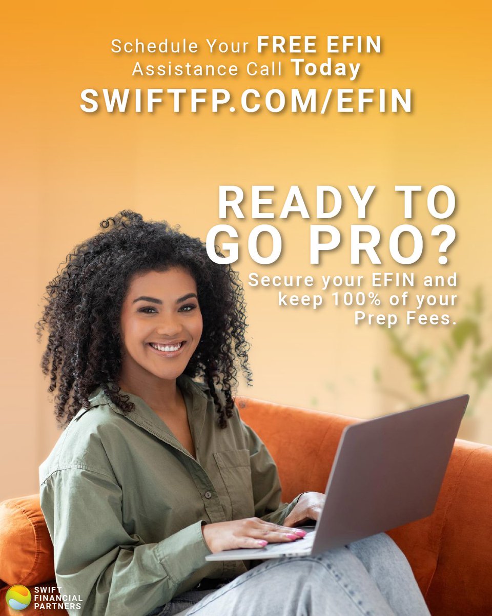 swiftfp's tweet image. Ready to go pro? 🚀 Secure your EFIN with free assistance from our team. Keep 100% of your prep fees and launch your own tax business this season. Schedule your call today 👉 swiftfp.com/efin
#TaxPros #EFIN #TaxBusiness #SwiftFP