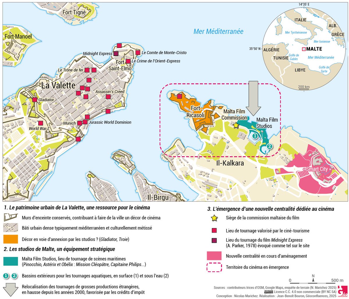 [#Ress_Num]  

📽️Carte à la Une sur <a href="/Geoconfluences/">Géoconfluences — compte inactif</a>
"les territoires du #cinéma à Malte " : paysages, équipements et main d'oeuvre anglophone

👉geoconfluences.ens-lyon.fr/informations-s…