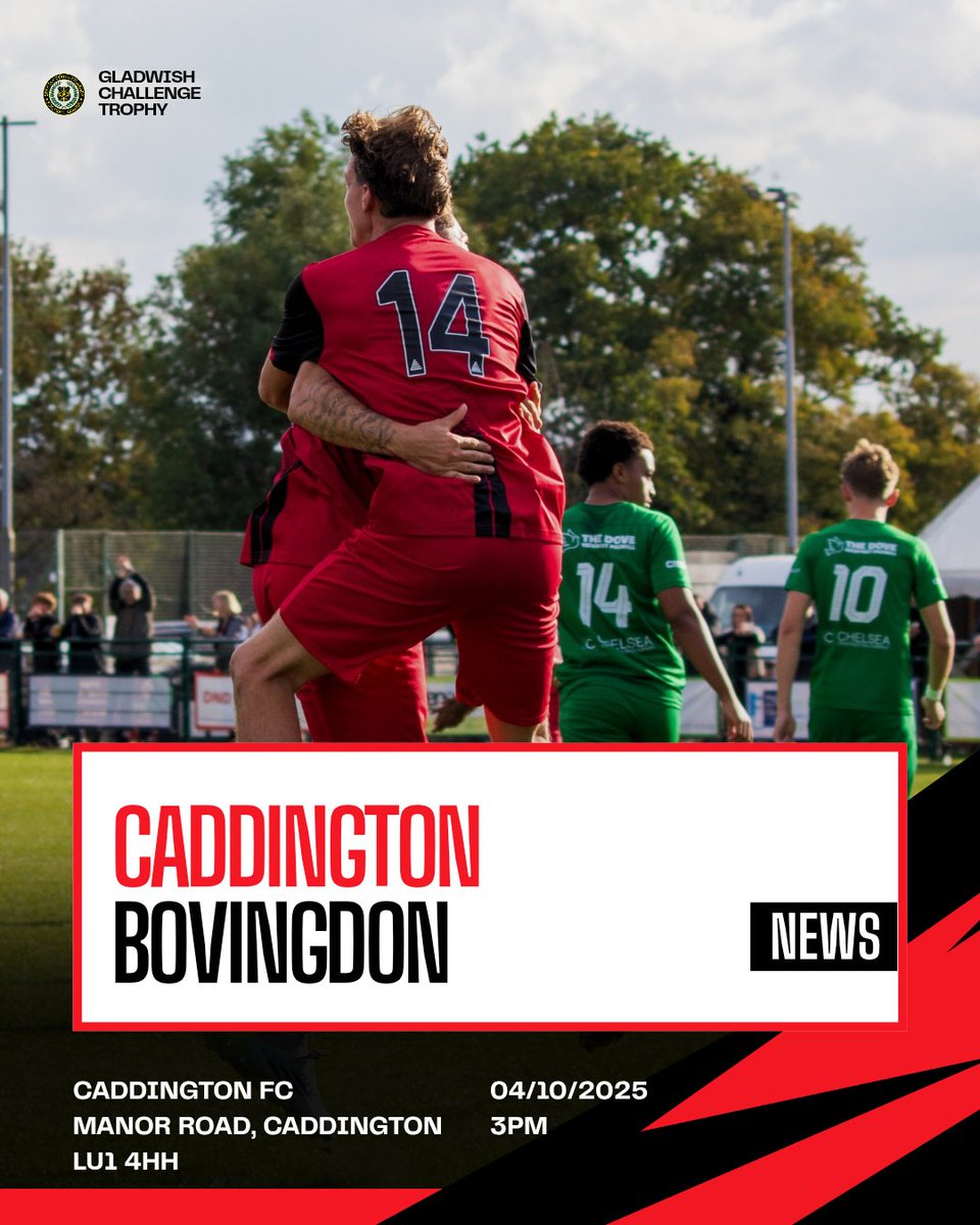 𝘾𝙐𝙋 𝘼𝘾𝙏𝙄𝙊𝙉 𝘼𝙏 𝙈𝘼𝙉𝙊𝙍 𝙍𝙊𝘼𝘿!!!

<a href="/BovingdonFC/">Bovingdon Football Club</a> are the visitors in the Gladwish Trophy tomorrow. Touted by many as the best team in the league this season we'll have to be at the races to progress to the next round.

All support massively appreciated!

🔴⚫🔴⚫