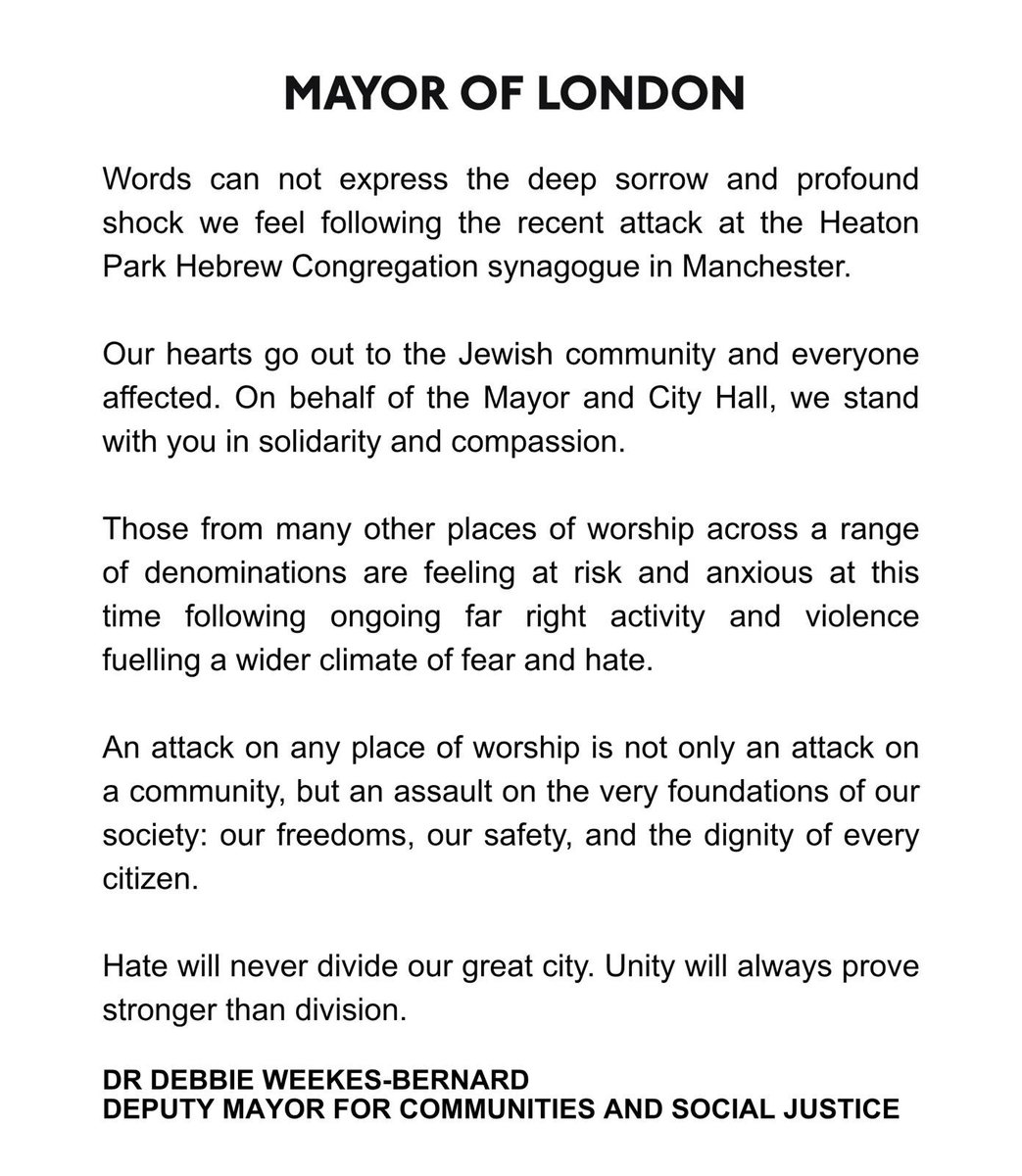 To our Jewish community: we stand with you today and every day. 

We will not tolerate hatred against any community of faith or belief.