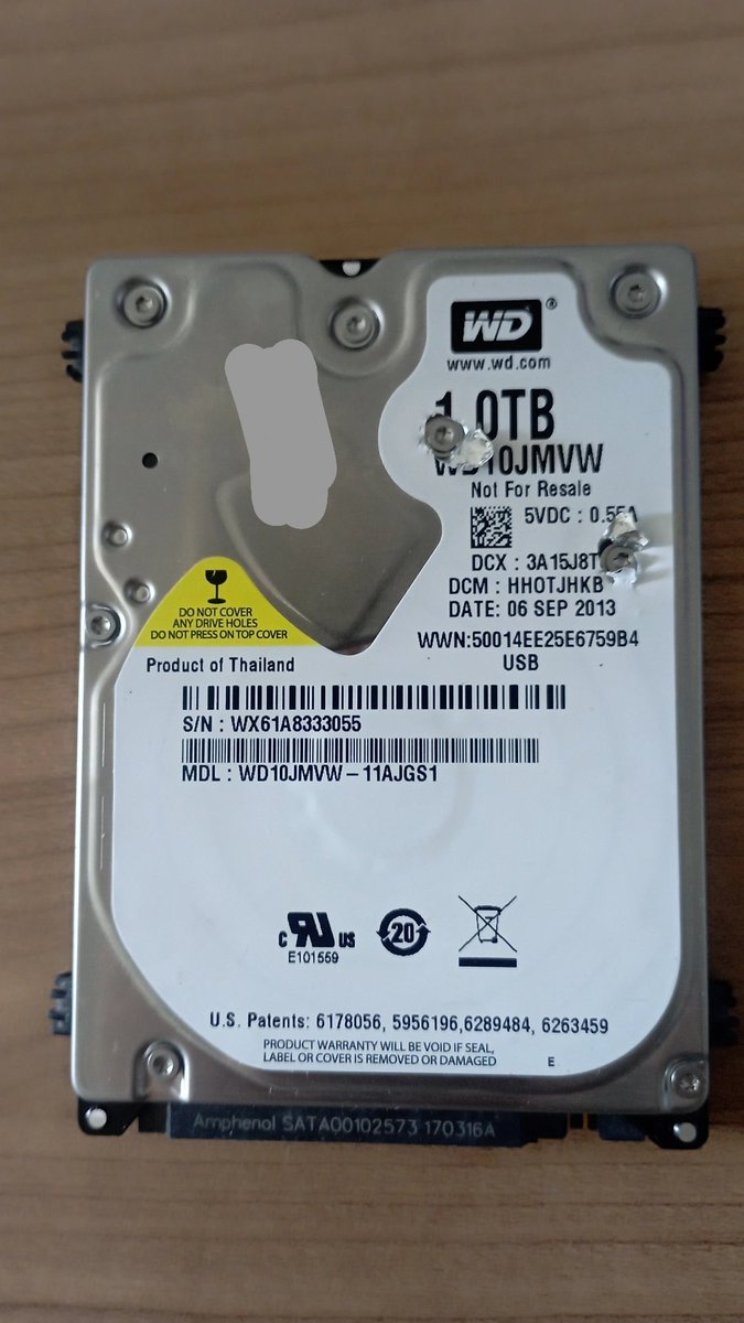 WD 1 TB
WD10JMVW-11AJGS1

Bir kafa arızalıydı verilere eriştik. 

Süre 1 gün 

%99, 99

#2501488

#ankaraverikurtarma
#DigitalVeriKurtarma 
#verikurtarma
#hddverikurtarma 
#datarecoveryinturkey