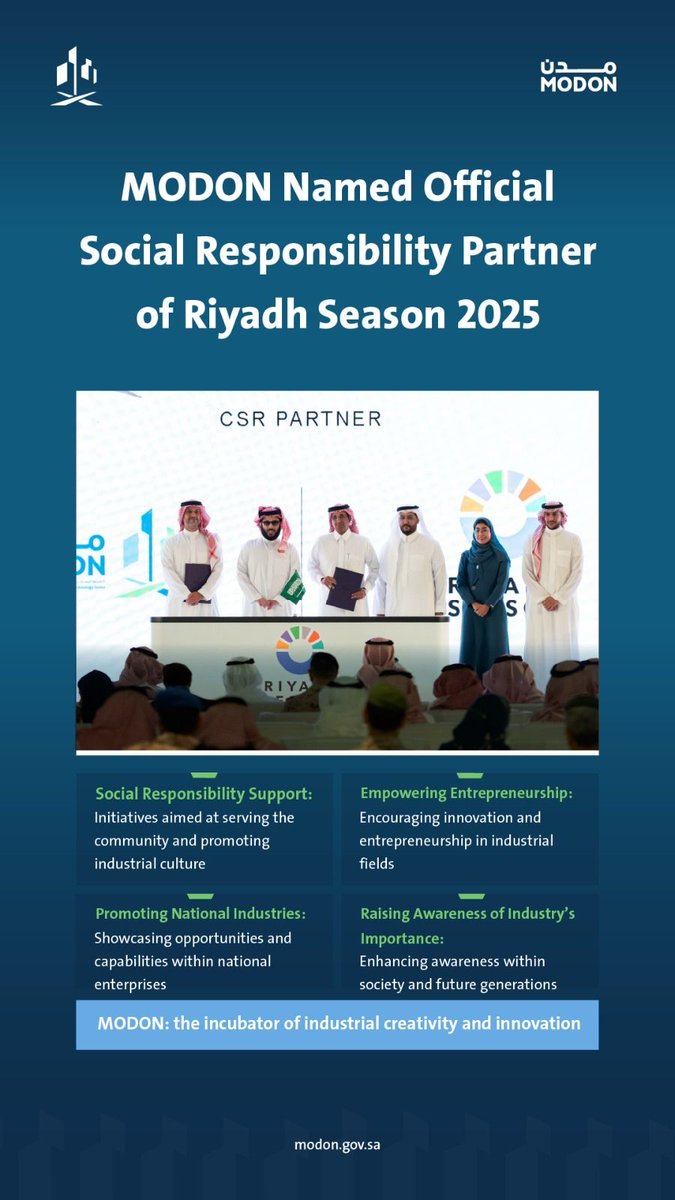 MODON Named Official Social Responsibility Partner of Riyadh Season 2025.