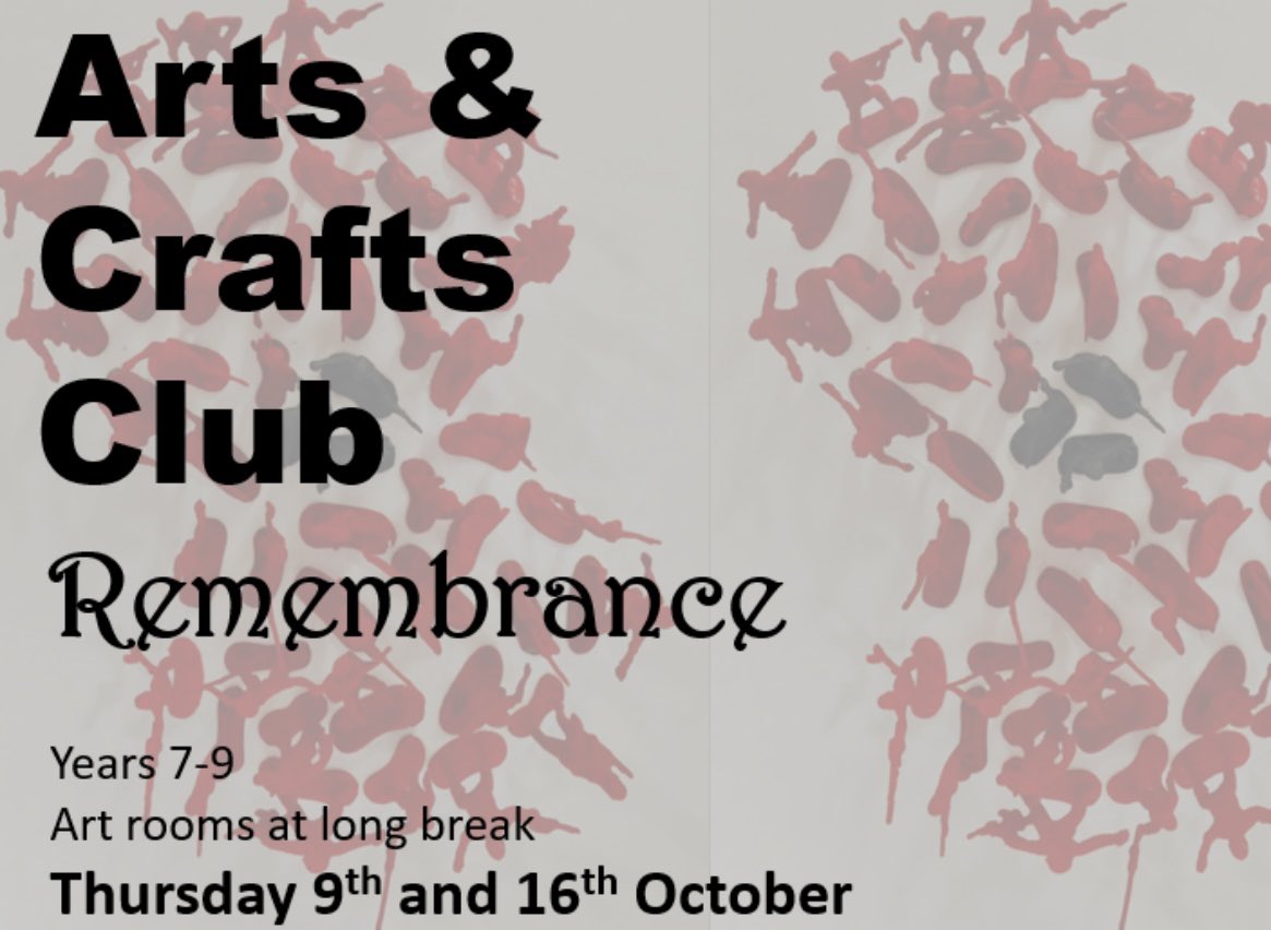Arts &amp; Crafts club next week! <a href="/bowbrookhouse/">BowbrookHouseSchool</a> <a href="/HeadmasterBBHS/">HeadmasterBBHS</a> #remembrance