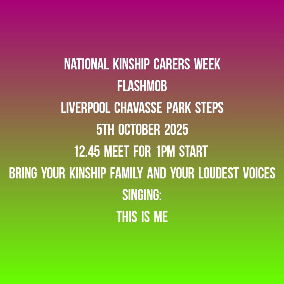 ant wait for Sunday - the start of Kinship Carers Awareness Week - full voices required. Can we ask for as many of our Kinship Families to come along, its fun, a feeling of pride, and achievement🥰.