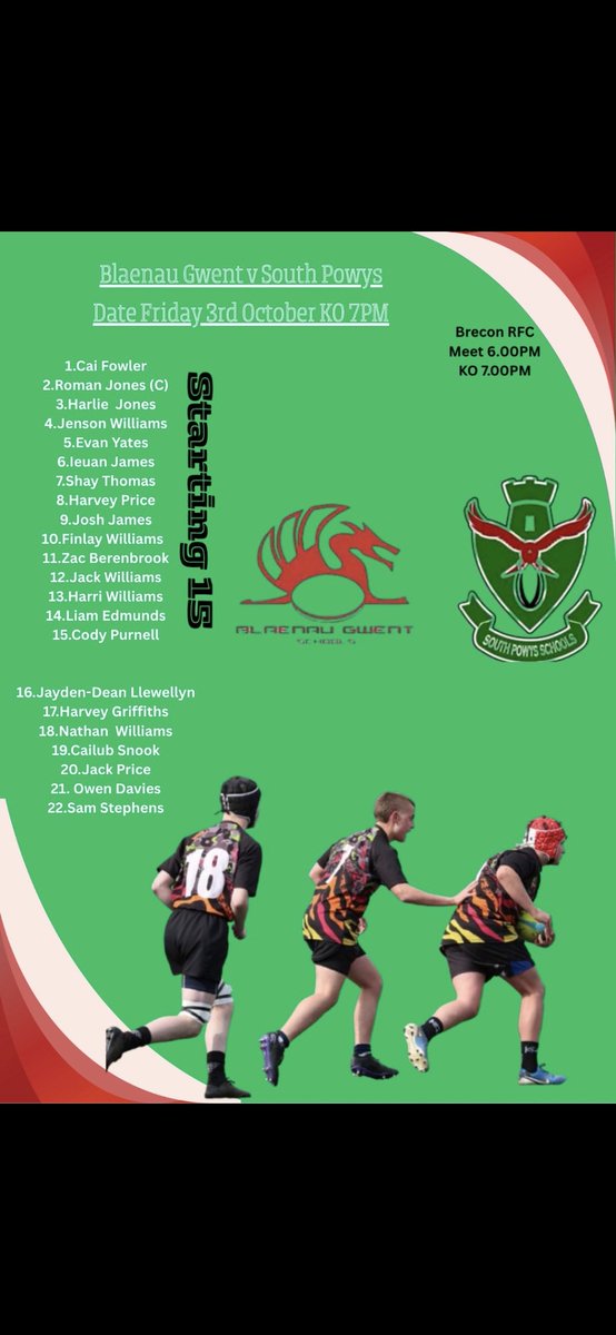 NewbridgeYouth1's tweet photo. Good luck to our 17 @Vikings16s representing their respective Districts tonight for @ISRU15s @BGSchoolsRU & @PontypoolSchU16 Schools. We've picked up a few injuries along the way, but rest & recovery will be vitally important this weekend #Vikings #Districts #SundayOff #Recovery https://t.co/f9ctpvtNiU