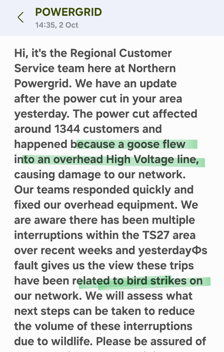 Northern Powergrid is really getting desperate with excuses now.👎