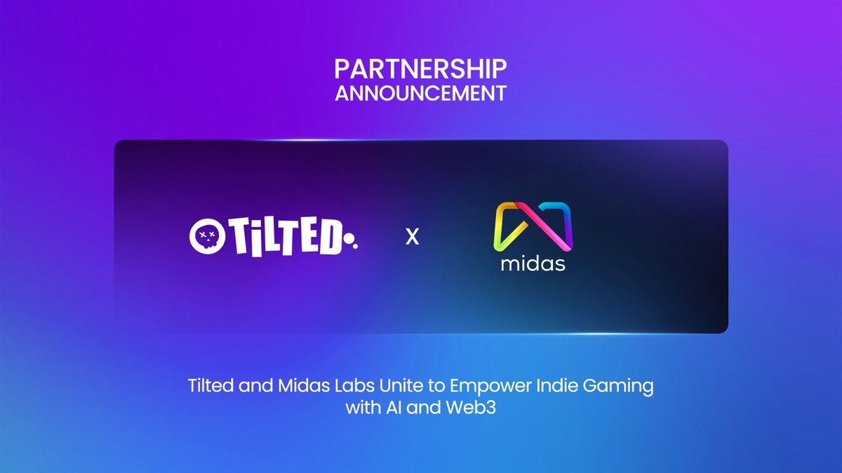 tiltedxyz's tweet image. 🚀 Partnership Announcement: Tilted x Midas Labs 🎮✨

Tilted, AI platform powering live game data and creator economies, is teaming up with @MidasLabs_Games, the indie-focused gaming ecosystem with 10K+ paying users and live titles like Banana Battalion and TD: Siege of the…
