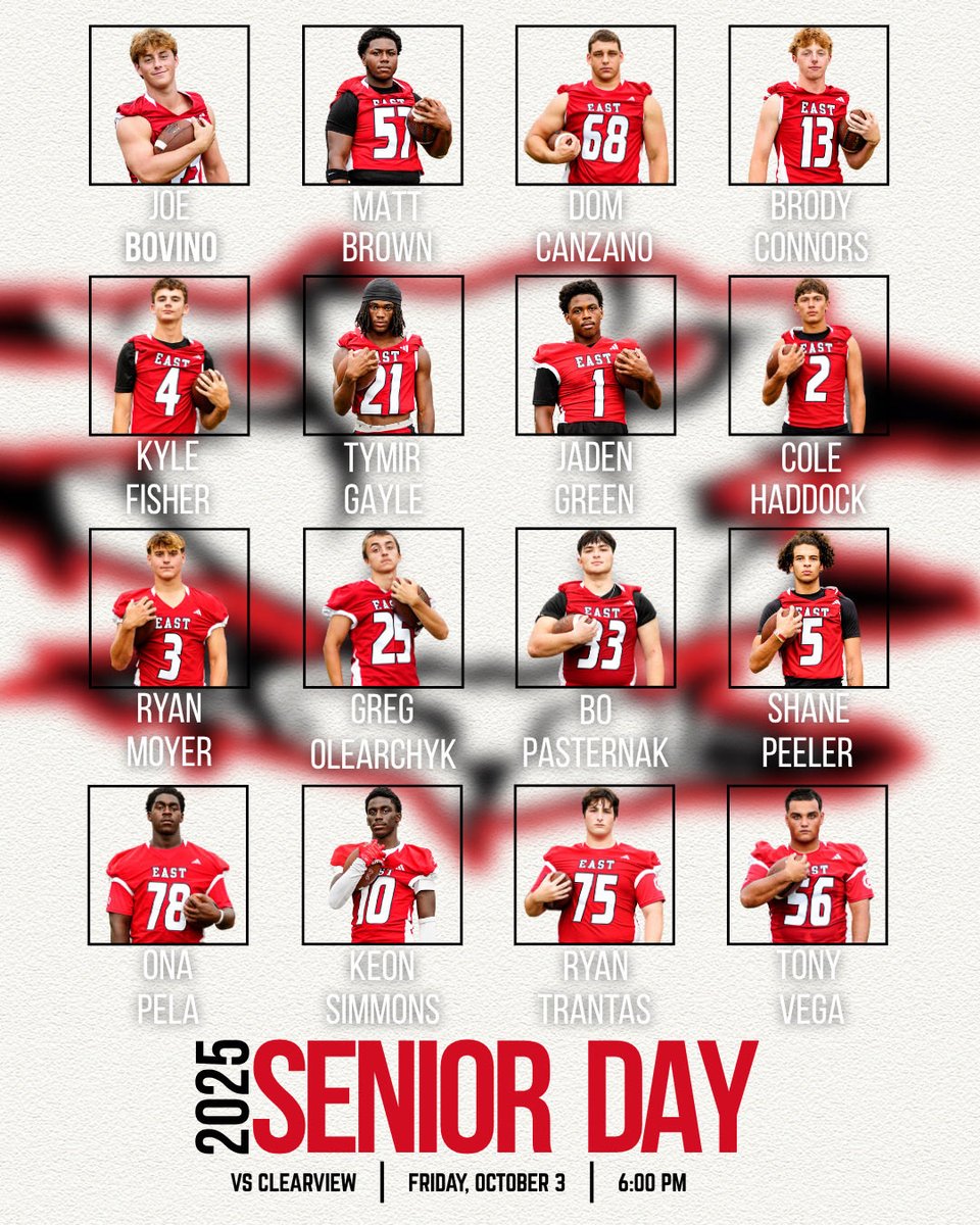 Cherry Hill East Football (@che_fball) on Twitter photo GAMEDAY ‼️‼️ Senior Night 🔴⚪️⚫️
📍HOME at Cherry Hill East 
⏰ 6:00 pm kickoff 
🏈 Chance to go 6-0!
🎟️ gofan.co/event/4065607
Wear PINK and be there early for senior night 🚨#TheNewStandard #FACTS GAMEDAY ‼️‼️ Senior Night 🔴⚪️⚫️
📍HOME at Cherry Hill East 
⏰ 6:00 pm kickoff 
🏈 Chance to go 6-0!
🎟️ gofan.co/event/4065607
Wear PINK and be there early for senior night 🚨#TheNewStandard #FACTS