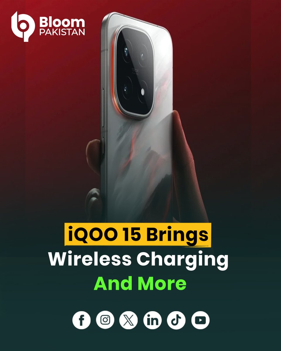 bloom_pakistan's tweet image. iQOO 15 is coming this month!

✅ Wireless Charging (finally!)
✅ Major upgrades confirmed

A game-changer for iQOO fans 🔋✨

Read More: bloompakistan.com/iqoo-15-brings…

#iQOO15  #WirelessCharging #technews2000