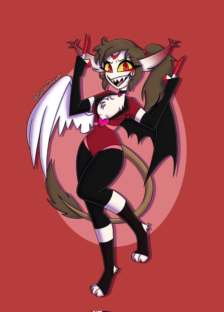 A little gift for my friend <a href="/StarfireVega1/">💀 ☀️ 🌙 ♉️ 💀🍎🎸</a> I hope you like it, your oc is beautiful 💖

#fanart #oc #HazbinHotel