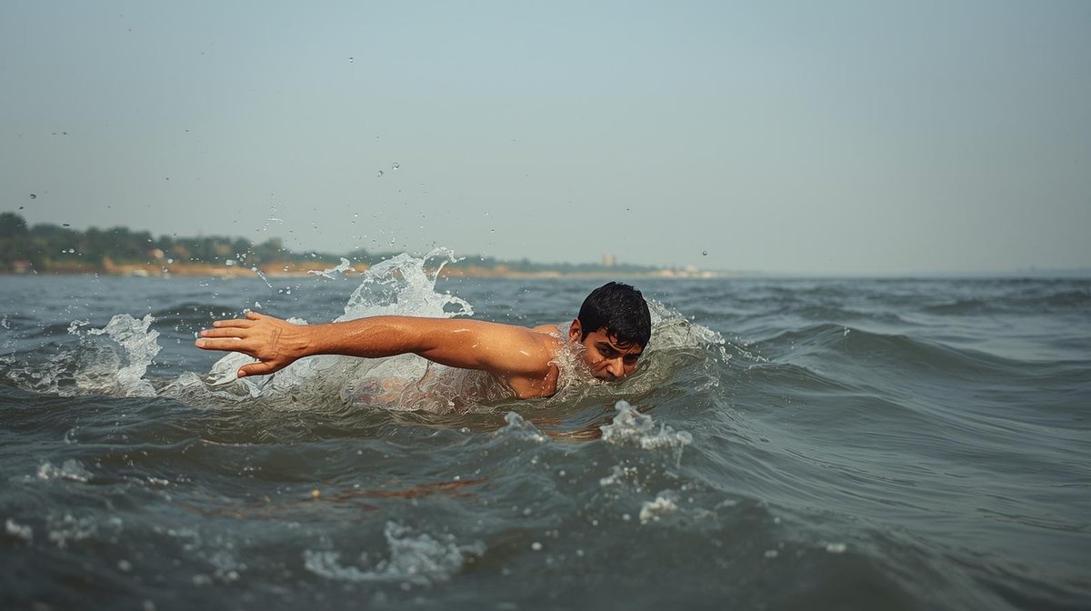 FoxHirong's tweet image. 🧠 Fun Fact:
Swimming across the entire Ganges River (2,525 km) at 6 hours a day would take you 140 days straight.

Yes. एक नदी, 4 महीने की तैराकी.
Nature is wild. 🌊

#Ganga #गंगा #SwimmingChallenge #NatureFacts #IndiaFacts #ImpossibleOrNot #MindBlown #GangesRiver #DidYouKnow