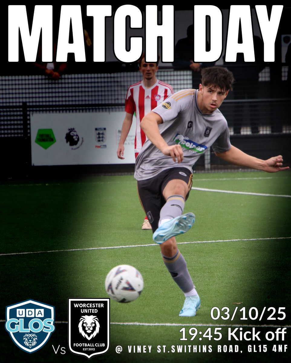 ⚽ MATCHDAY ⚽

Worcester United Firsts are on the road tonight in the Herefordshire Football Premier League as we travel to face UDA Glos under the lights.

The lads will be looking to bounce back after last weekend’s cup tie and put in a strong performance away from home.

📅