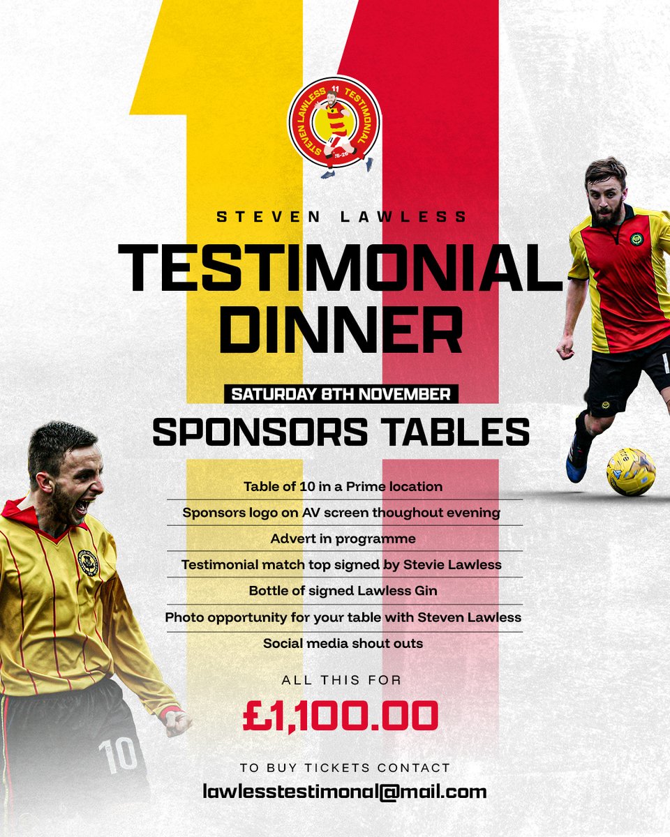 BanzoTestimonial (@sb8testimonial) on Twitter photo π’ Sponsors Tables at the Steven Lawless Testimonial Dinner Are Available!
β¬οΈ The Sponsors Tables come with great perks as listed below.
π§ Email LawlessTestimonial@mail.com to book a Sponsors Table! π’ Sponsors Tables at the Steven Lawless Testimonial Dinner Are Available!
β¬οΈ The Sponsors Tables come with great perks as listed below.
π§ Email LawlessTestimonial@mail.com to book a Sponsors Table!
