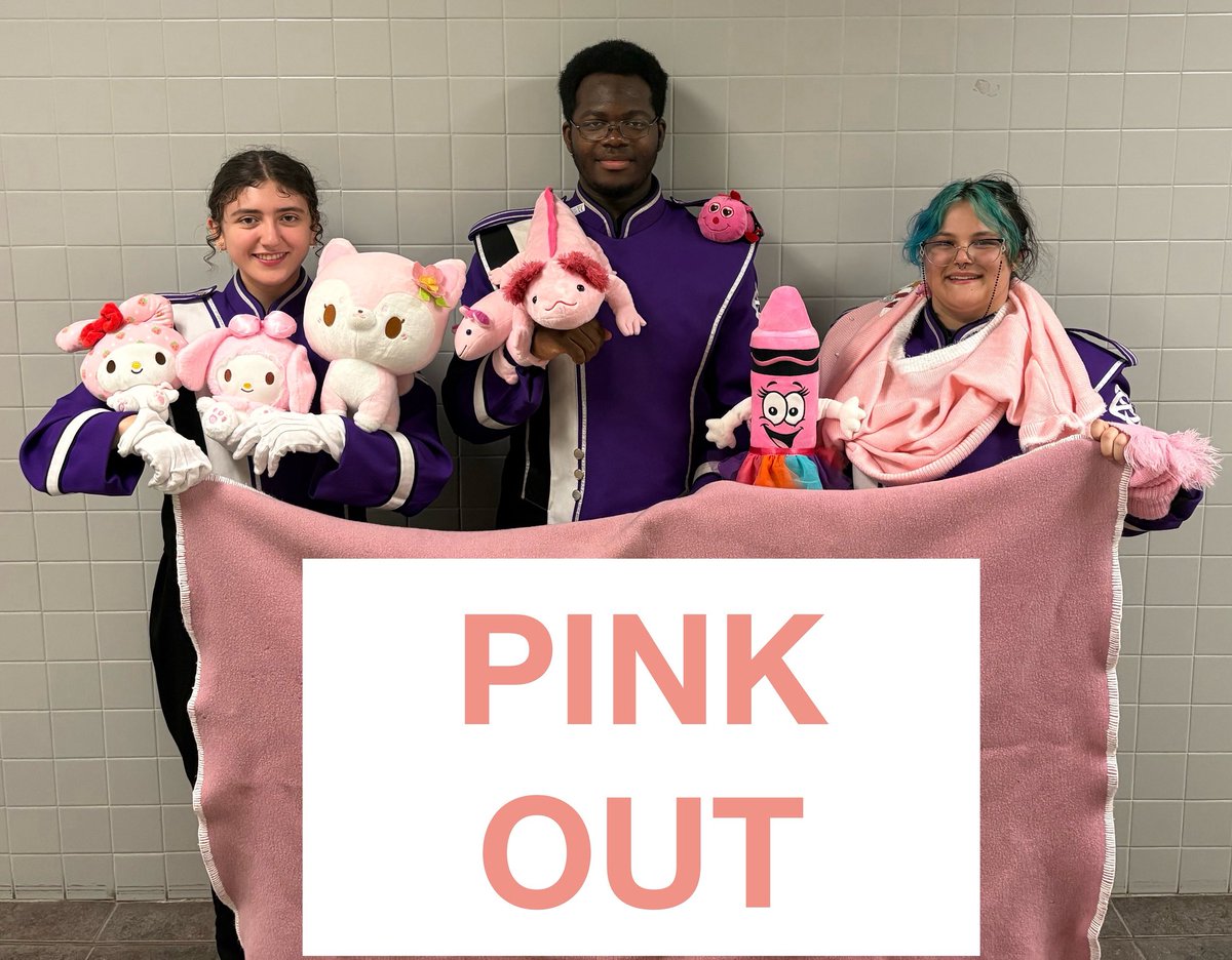 It’s Game Day!!!
Happy October! 
Cav Crazies Theme: Pink Out

Excited to go to PM East with the 8th graders 
Perform our show during pregame. 
And have a great time at a fall football game night. 

Go Cavs! Beat Cardinals!