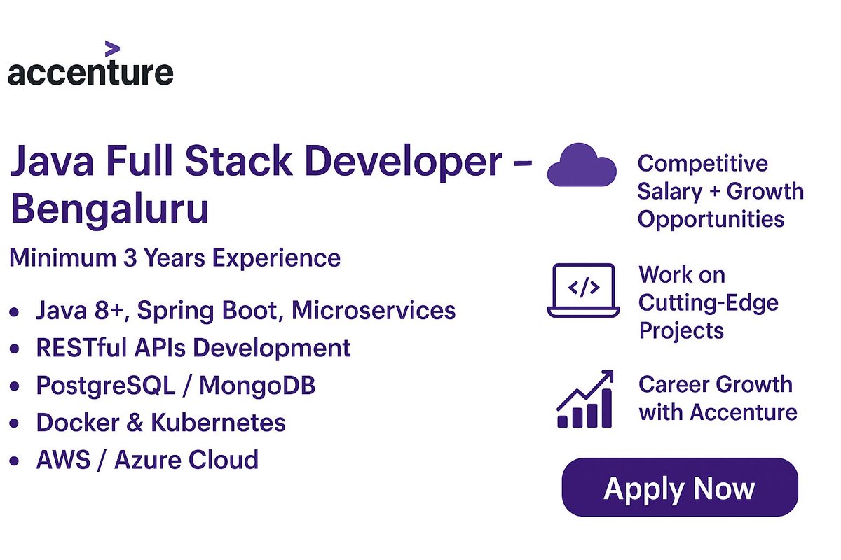 jobseedin's tweet image. 📌 Role: Java Full Stack Developer – Bengaluru

🕒 Exp: 3+ Years
💰 Salary: Competitive
🎓 Perks: Global Exposure | Cutting-Edge Projects 
👉 Comment “Interested” + Follow + DM “FullStack” for link

#FullStackDeveloper #JavaJobs #Bangalore #enflasyon #SnowMan譲 #faiz