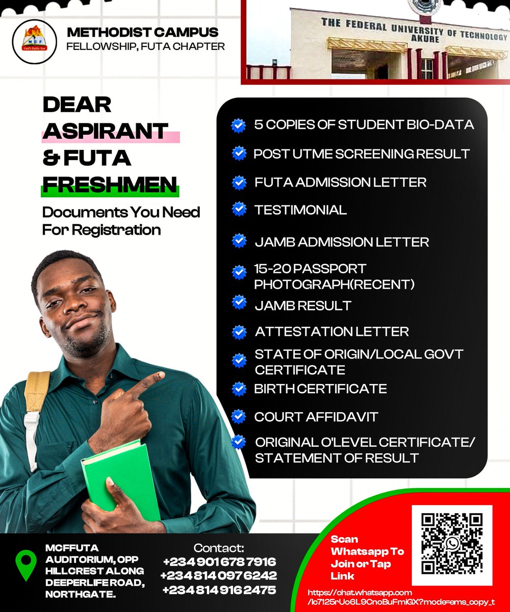 👉 Feel free to reach out to us ;
+234 814 916 2475
+234 901 678 7916
+234 814 097 6242

👉 Or simply join our group by scanning the invite code using the link below

chat.whatsapp.com/Ic7125rUo6L9Cn…