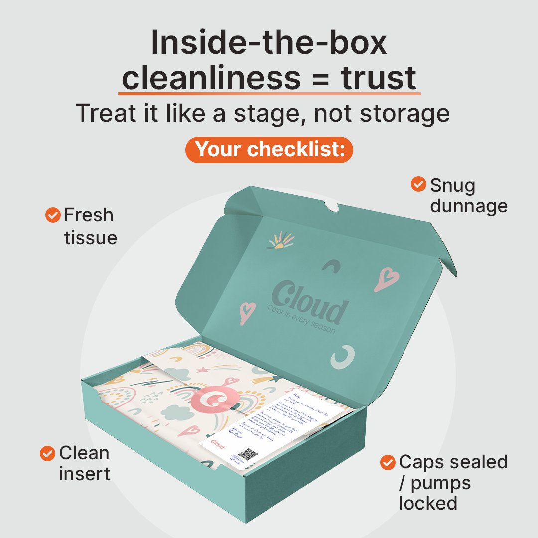 GoUnDigital's tweet photo. Cleanliness inside the box matters because it’s the product’s stage. Crumpled tissue, dusty fill, or fingerprints make the item feel cheaper. Fresh tissue, snug dunnage, wiped surfaces, sealed caps = trust, better photos, fewer returns.
#unboxing #ecommerce #dtc https://t.co/xPmyBNAMe3