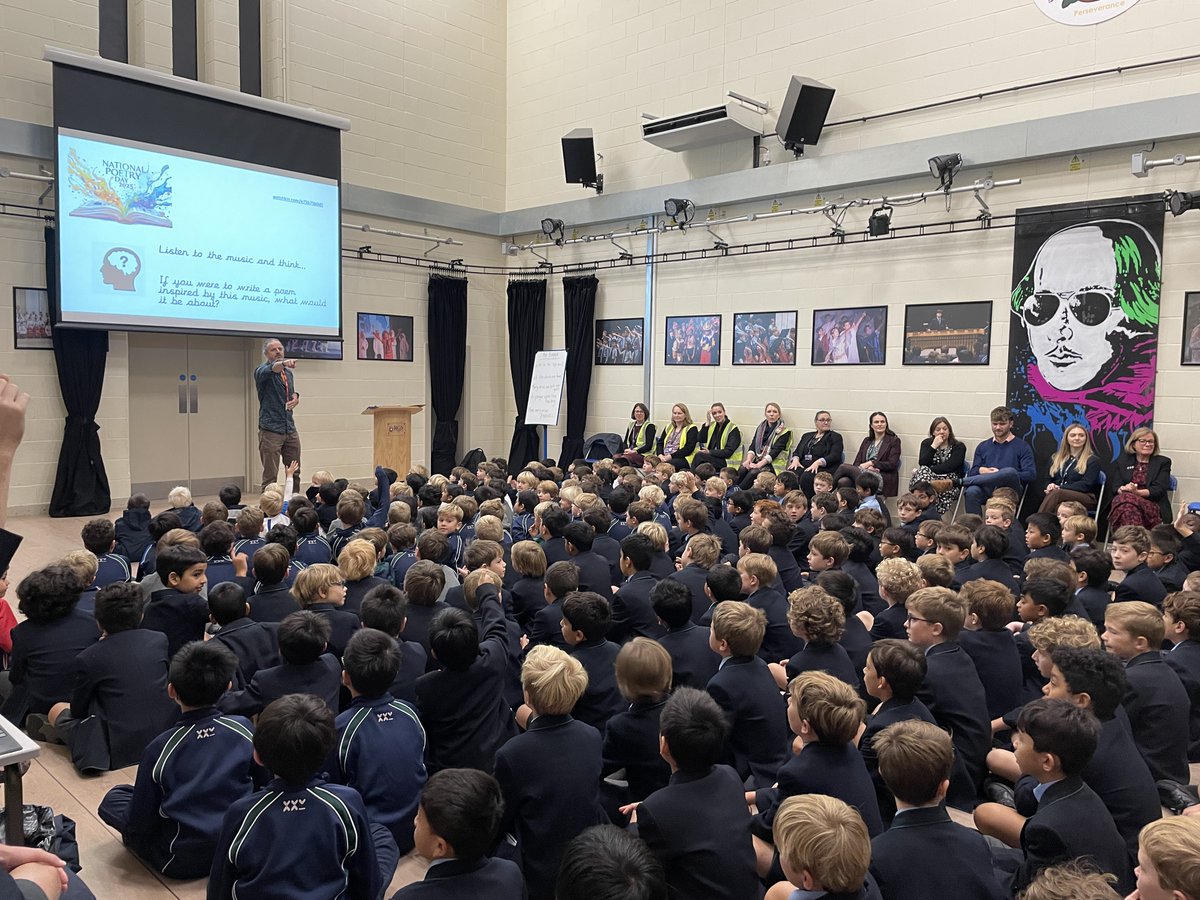 RGSprep's tweet image. In celebration of World Poetry Day, we welcomed poet Sean Taylor, who captivated pupils with a vibrant meet-the-author assembly and a series of creative writing workshops that sparked imagination and storytelling. 

#RGSPrep #PrepSchoolSurrey #IndependentSchool #WorldPoetryDay