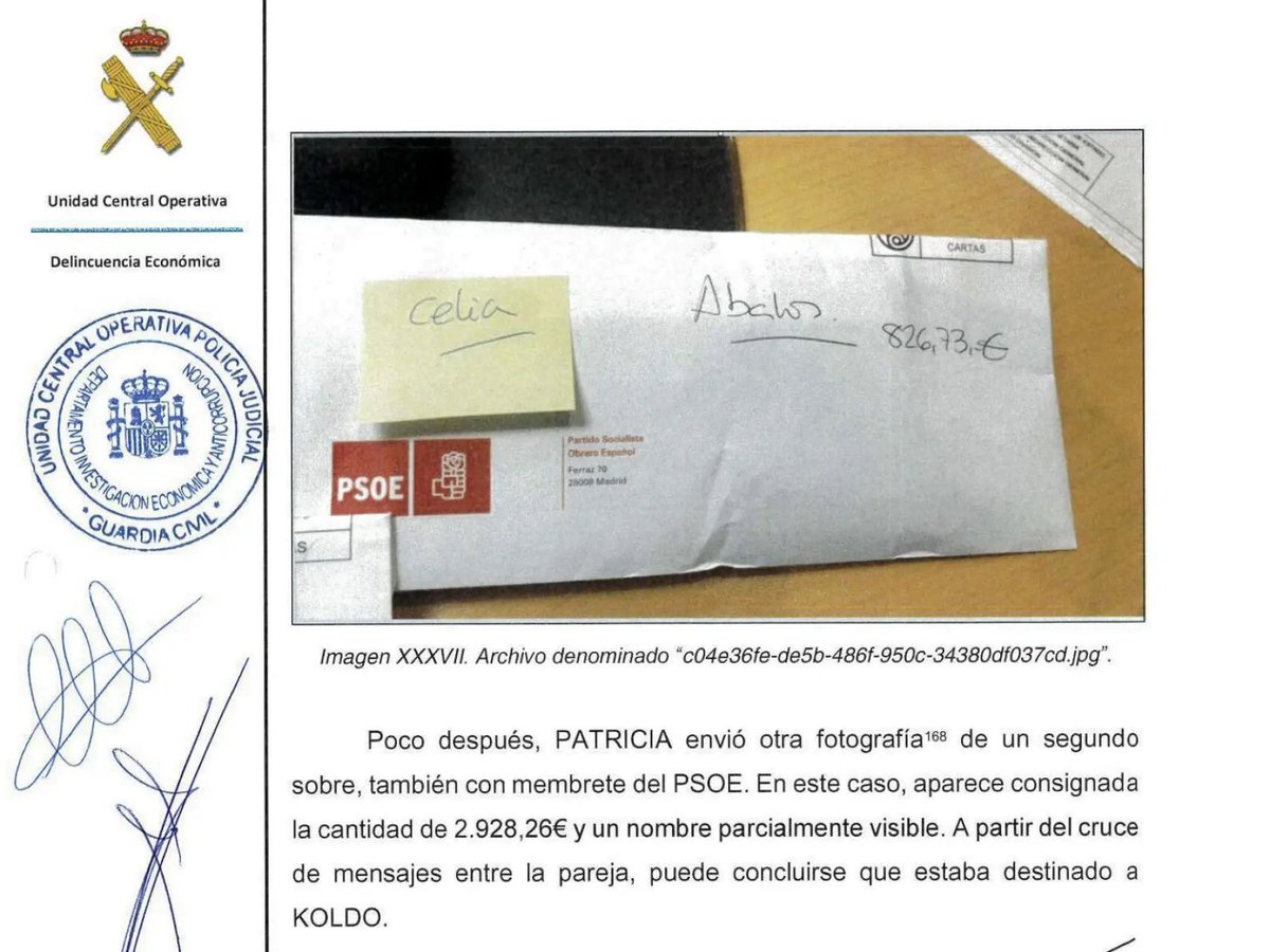 A ERC, a Bildu, a Sumar, a Podemos, a Junts, al PNV …

Los sobres si son del PSOE ¿están bien?