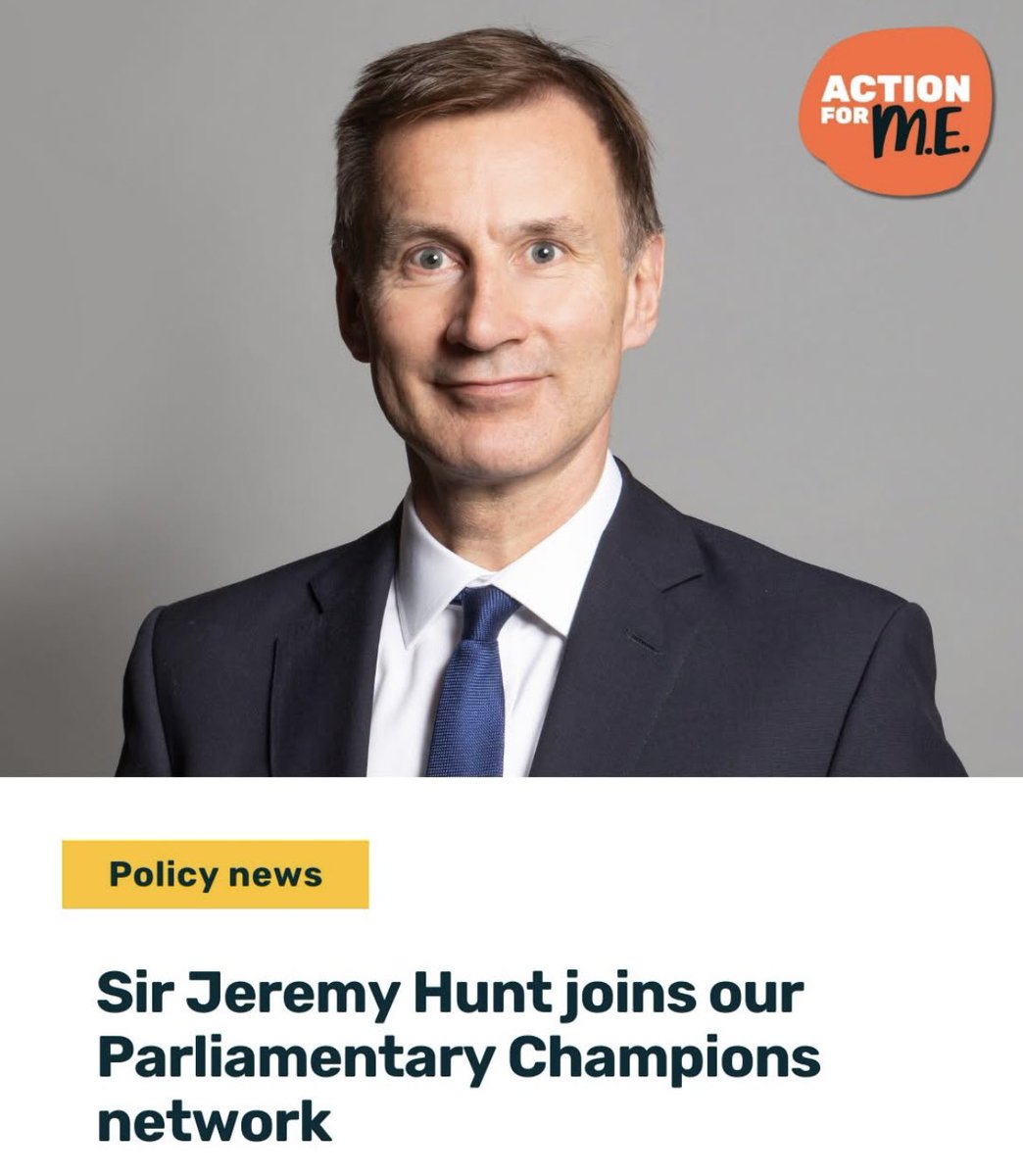 PhoebsBo's tweet image. I had to check that it wasn’t April 1st. 

Jeremy Hunt has joined Action for ME’s Parliamentary Champions network. 

The man who wanted to privatise the NHS and force chronically ill and disabled people into work with threats of benefit sanctions.

#PwME #ActionForME