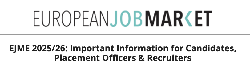 📢#EJME25/26 
Chair <a href="/DSchindlerEcon/">David Schindler</a> gives IMPORTANT info on initiatives - including Candidate Directory, virtual workshops, mock interviews &amp; job postings / signals &amp; ECON JM Best Paper Award
READ IT HERE: mailchi.mp/eeassoc.org/ej…
<a href="/RoyalEconSoc/">Royal Economic Society</a> <a href="/AEEmedia/">AEE</a>