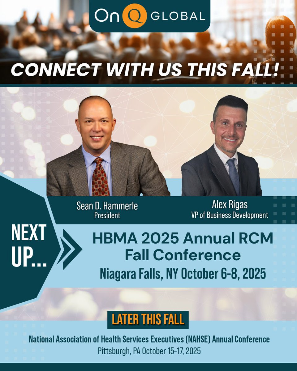 OnQ_Global's tweet photo. Team #OnQGlobal is headed to Niagara Falls to talk #RCM with #HBMA.
Learn more at https://t.co/iVt9yoYhzV or come see us at booth #6 at the Sheraton Niagara Falls!
#RCMOptimization #WhatCanQDoForYou https://t.co/GrZxCEUKF8