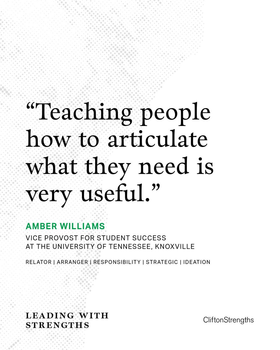 Knowing your strengths isn’t only about what you do well. It’s the key to self-awareness, engagement and success. 

At <a href="/UTKnoxville/">UT Knoxville</a>, a strengths-based approach helped boost retention rates to 92% and raise graduation rates by 10 points. 

Vice Provost Amber Williams shares how on