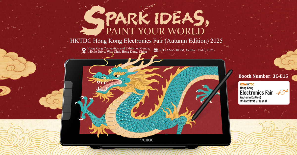 Ready to unlock new market opportunities? 🌍
Meet VEIKK at #HongKongElectronicsFair – Booth 3C-E15 (Oct 13–16).
We’re showcasing our latest tablets &amp; pen displays and looking for distributor partners worldwide.