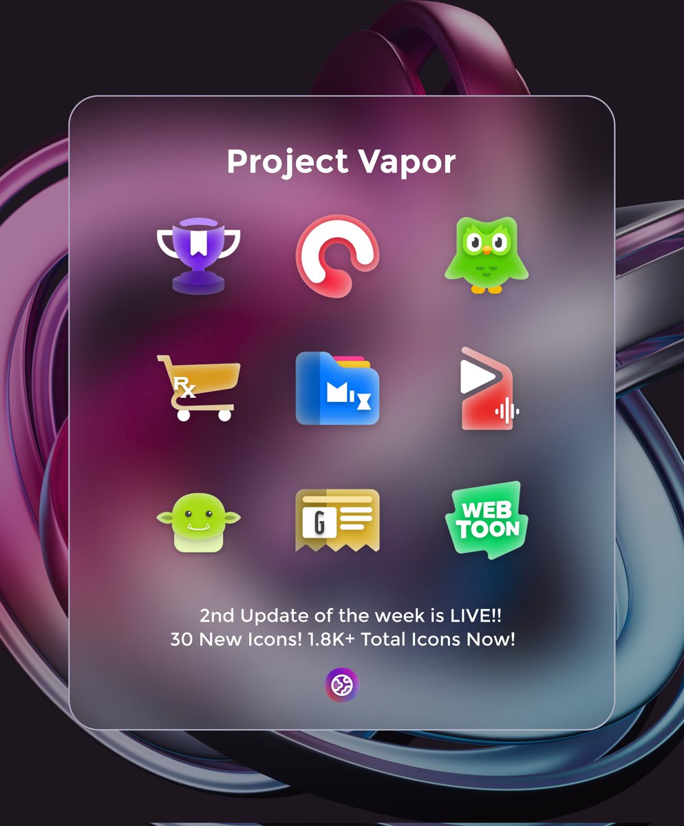 1st update of the month for Vapor!

🔸 Added 30 new icons!
🔸 20 premium icons themed!
🔸 1810+ total icons now!

From now, the 1st update of every month will come with a 20% discount on premium requests! Use that payday! 

Get it here NOW 👉🏻 bit.ly/vaporiconpack

Cheers!