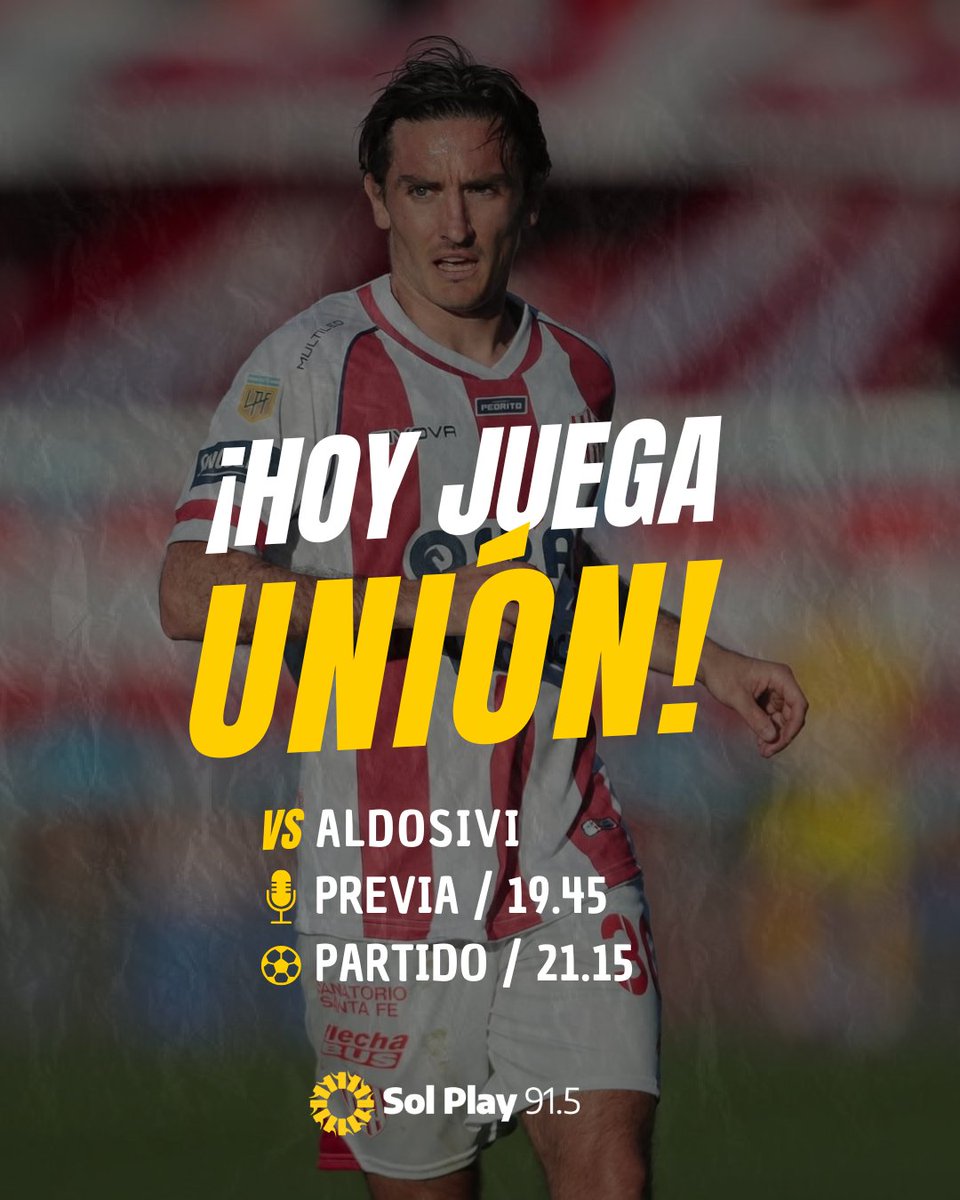🔴⚪️ ¡HOY JUEGA UNIÓN!

El Tate quiere afianzarse en la cima ante el Tiburón y lo vivís por solplay915.com.ar 

🎙️Relata <a href="/JuanchiOldani/">Juanchi Oldani</a> 
🎙️Comenta <a href="/quiquecruzh/">Enrique Cruz</a> 
🎙️Vestuarios <a href="/JBuccolini/">Julian Buccolini</a>
