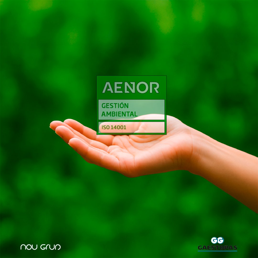 nougrup's tweet image. @gaestopas  obtiene la certificación ISO 14001 de gestión ambiental de AENOR 🌱

Un paso firme hacia un futuro más responsable, eficiente e innovador.

🔗cutt.ly/Qr109vHO

#ISO14001 #Sostenibilidad #GAESTOPAS #iso14001certification