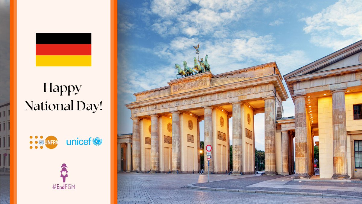 Today is German Unity Day! 

A day to celebrate unity, and the remarkable support of <a href="/GermanyDiplo/">GermanForeignOffice</a> <a href="/GermanyUN/">Germany in the United Nations</a> in our shared mission to #EndFGM.

Alles Gute zum Tag der Deutschen Einheit! 🇩🇪
