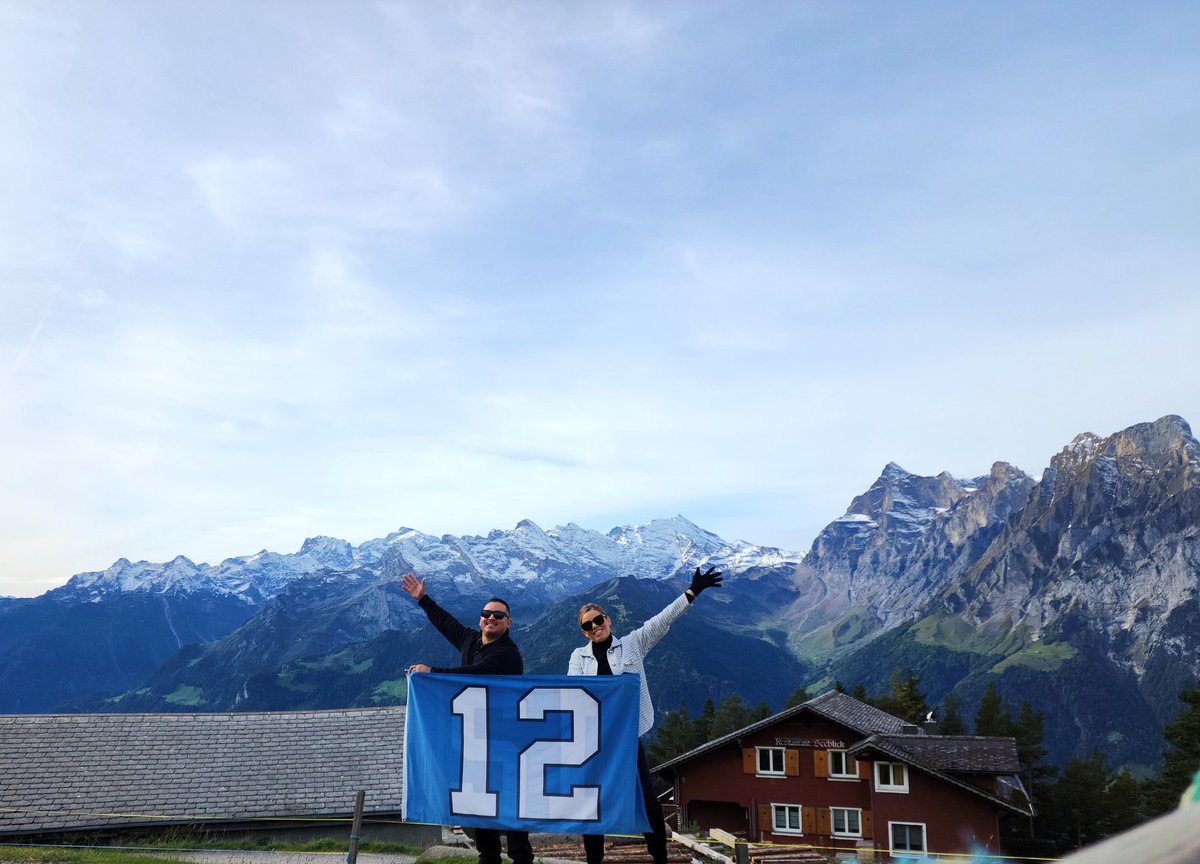 bigpat42's tweet photo. HAPPY BLUE FRIDAY 12TH MAN. Live from the Swiss Alps! 🇨🇭 ⛰️ 
#GOHAWKS
#12'ingAroundTheWorld https://t.co/wiHux94D35