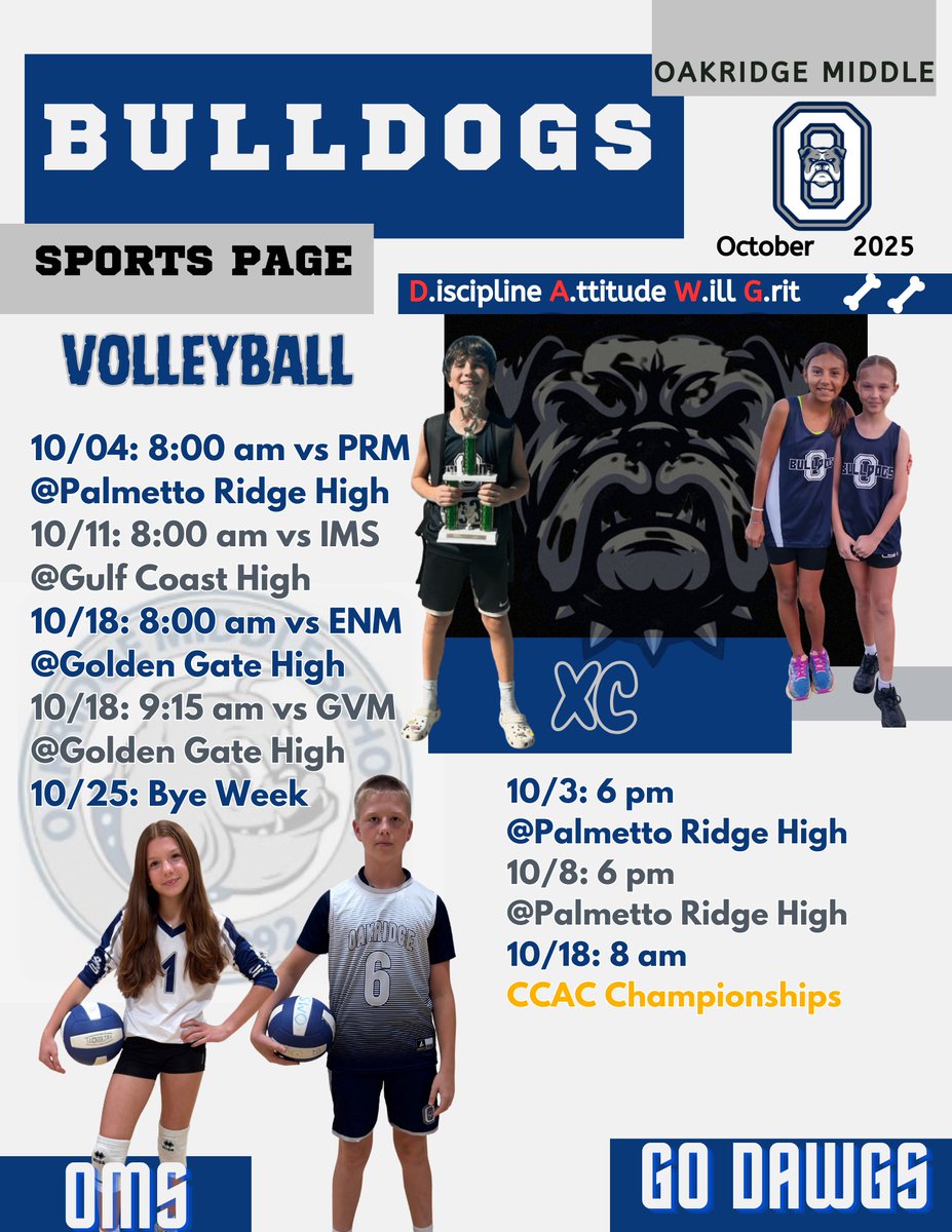 MrHowellCCPS's tweet image. Check out the month of October for @oms_bulldogs athletics!