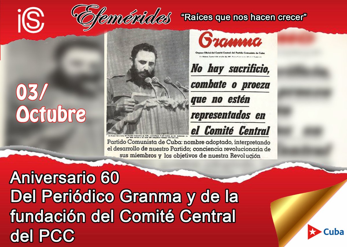 .<a href="/Granma_Digital/">Periódico Granma</a> es casa, escuela, taller, memoria viva de nuestra cultura, identidad, reflejo de nuestro batallar cotidiano como nación. 
Felicidades a los que allí han laborado, y a su colectivo actual. Gratitud eterna para su fundadores encabezados por nuestro #FidelPorSiempre