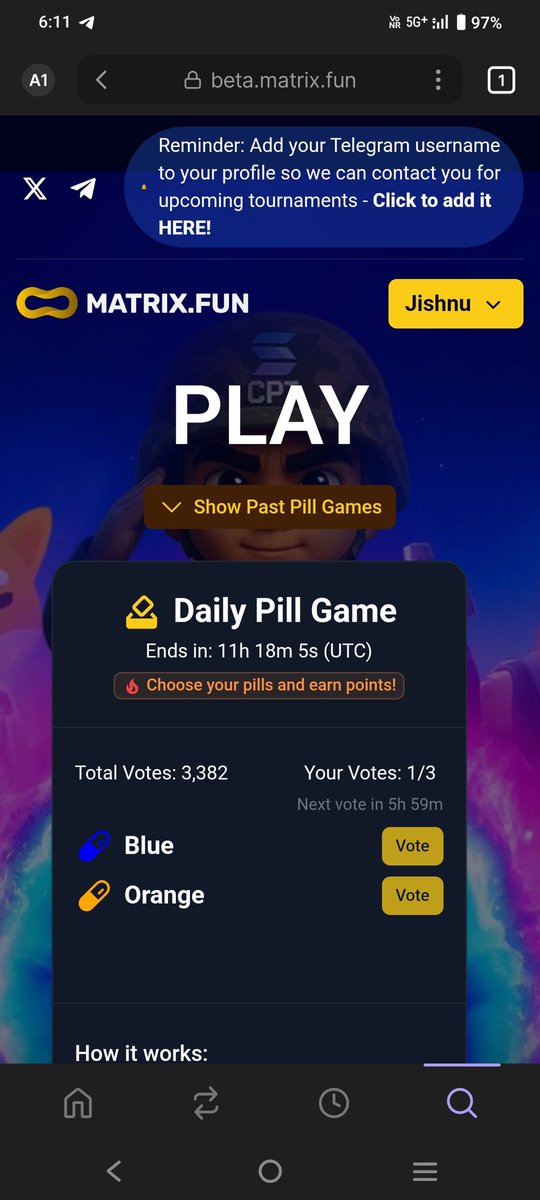pr_abilash96922's tweet image. Hyper Jump Tournament =🔥
Got my MOVE tokens locked in Matrix
wallet ✅Now waiting for the next tournament...let&apos;s GO🚀
#MatrixFun #CPT
#Movement 
@matrixdotfun @moveindustries